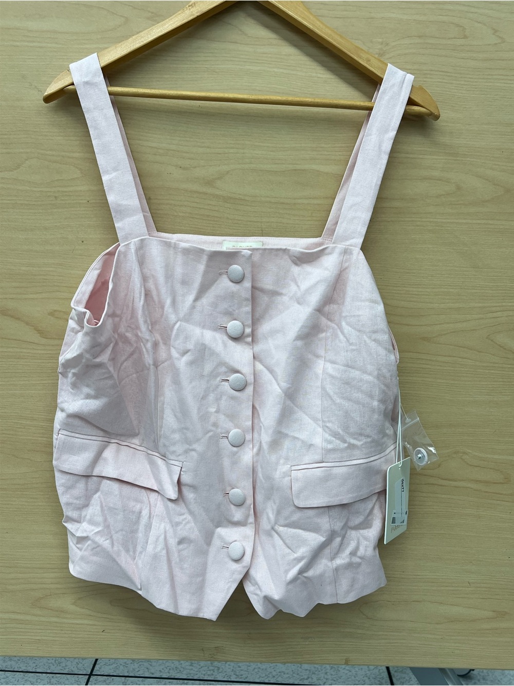 Parker Pale Pink Button-Front Camisole Vest